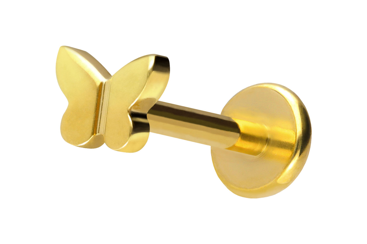 Titan Labret Piercing mit Push Fit SCHMETTERLING